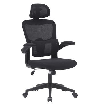 Home Heavenly Silla de oficina de tejido 3d en color negro 114-124 x 65 x 55 cm