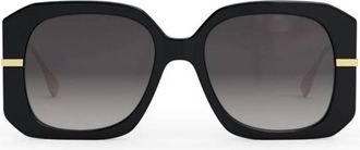 Fendi Smoke Gradient Square Ladies Sunglasses FE40065F 01B 56