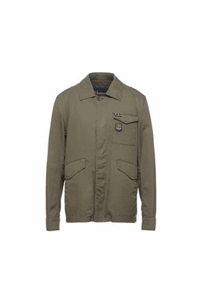Herno Mens Patch Detail Jacket In Dark Military Green