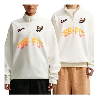 Nike SB Skate 1 2-Zip Fleece Crew-Neck Sweatshirt Sail IM5463-133
