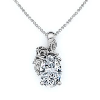 Pompeii3 1Ct Oval Diamond Pendant 14k Gold Lab Grown Necklace