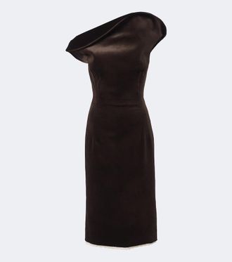 Magda Butrym Crochet-trimmed velvet cocktail dress