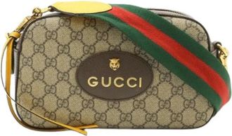 Gucci Pre-owned GG Supreme Neo Vintage Messenger Bag - Dames - Vintage Schoudertas - Beige - ONE Size - Vintage