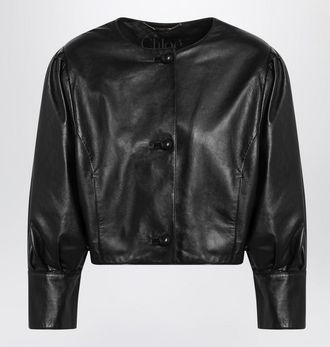 Chlo&eacute; Short black leather jacket