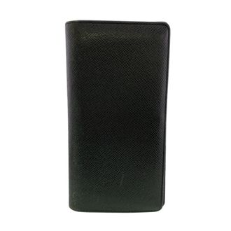 Louis Vuitton Taiga Black Leather Long Wallet (Bi-Fold) (Pre-Owned)