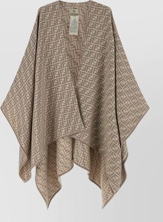 Fendi ff jacquard poncho draped design