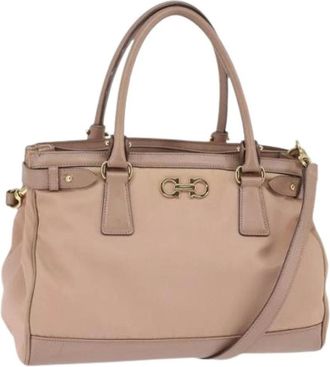 Ferragamo Pre-owned Handbags, female, Pink, Size: ONE SIZE Pre-owned Leather Handbag