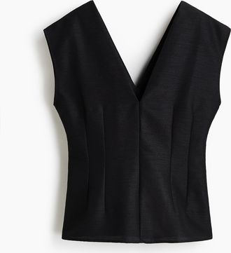 H&M Top mit V-Ausschnitt - Schwarz