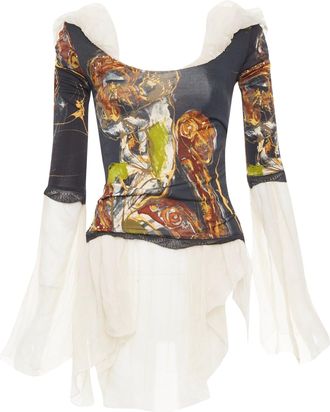 Jean Paul Gaultier Vintage Maille archive sheer sheer mesh knit punk top M