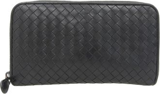 Bottega Veneta Black Leather Long Wallet (Bi-Fold) (Pre-Owned)