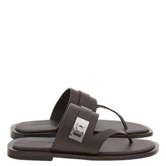 Ferragamo Dickens Leather Thong Sandals, Size 9