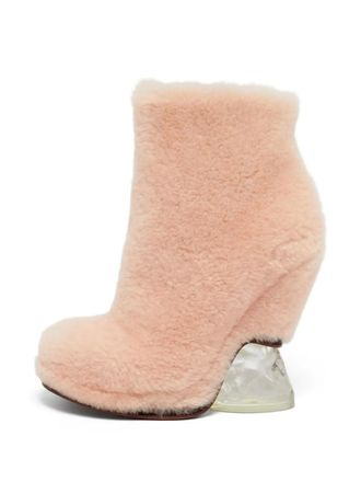 Fendi sculpted-heel boots - Pink