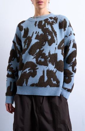 Topshop Loop Textured Pattern Sweater in Medium Blue at Nordstrom, Size X-Small