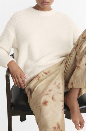 Mango Bouclé Effect Pajama Sweater in Ivory White at Nordstrom, Size Medium