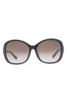 Ferragamo Salvatore Ferragamo 59mm Square Sunglasses in Black at Nordstrom Rack