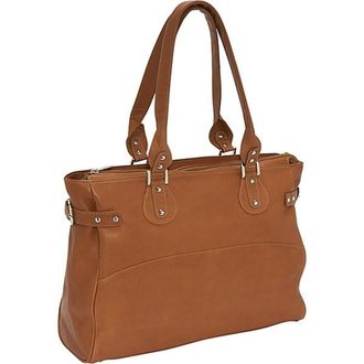 Piel Leather 2758 Large Ladies Side Strap Tote - Saddle