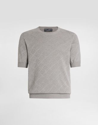 Dolce & Gabbana Silk Pullover - Man Sweaters And Cardigans Grey 46