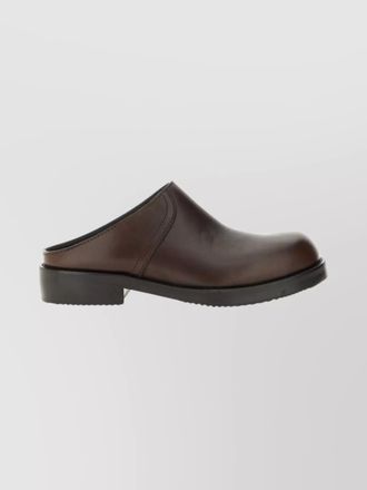Dries Van Noten round toe leather clogs with rubber sole