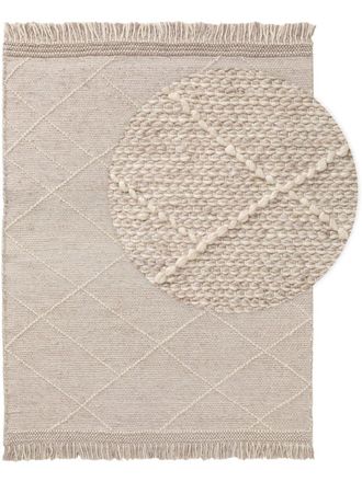 benuta Alfombra de lana beige 120x170