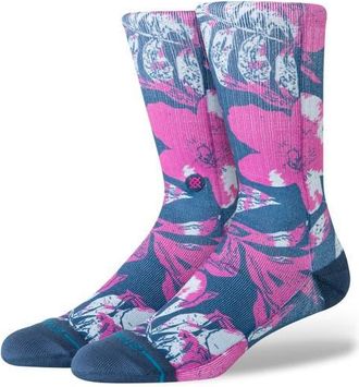 Stance Lihue Crew Socks in Fuchsia at Nordstrom, Size Large