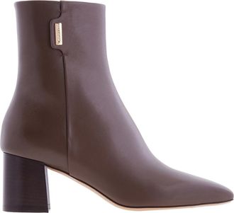 Ferragamo Golden Tab Leather Ankle Boots, Size 7.5 D