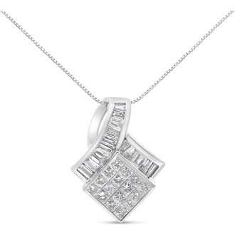 House of Brilliance 14k White Gold 2 1/10 Cttw Geometric Diamond Pendant Necklace - NO CHAIN INCLUDED at Nordstrom