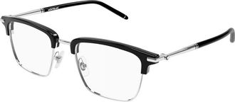 Montblanc MB0243O 001 Black/Silver 52mm