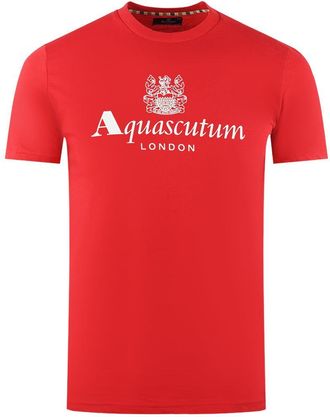 Aquascutum Heren Londen Aldis Logo T-Shirt (Rood)