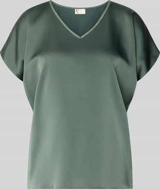 Vera Mont Blusenshirt aus Satin mit V-Ausschnitt in Gruen, Gr&ouml;&szlig;e 34