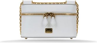 Dolce & Gabbana Cross Body Bags, female, White, ONE SIZE, Mini Leather Shoulder Bag with Mirror