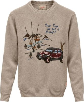 Bob Ronde hals gebreide kleding - Heren - Ronde hals truien - Beige - XL - Wol - Truien & Vesten