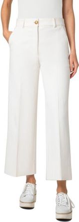 Akris Chiara Wide Leg Crop Jeans in Cream at Nordstrom, Size 14