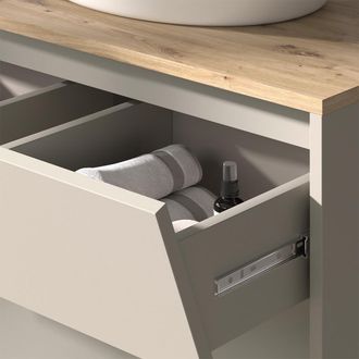 Vicco Mueble Bajo Lavabo Edelin, Cachemira, 80 X 50 Cm Con 2 Cajones, Vicco