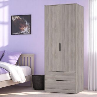 Welcome Furniture Havana Ready Assembled 2 Door 2 Drawer Wardrobe in Grey Oak - Welcome Furniture | TJ Hughes