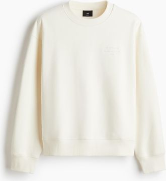 H&M Sweatshirt mit Print in Regular Fit - White