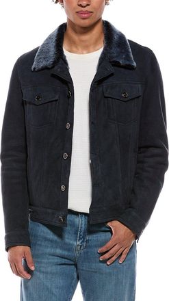 Isaia Suede Trucker Jacket