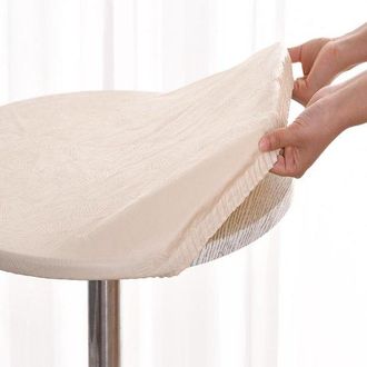 No Brand Mantel Redondo - 140 Cm - Bordes El&aacute;sticos - Sint&eacute;tico Lavable Y Resistente A Las Manchas - Beige - Impermeable - Cocina, Jard&iacute;n, Cafeter&iacute;a (mesas De 