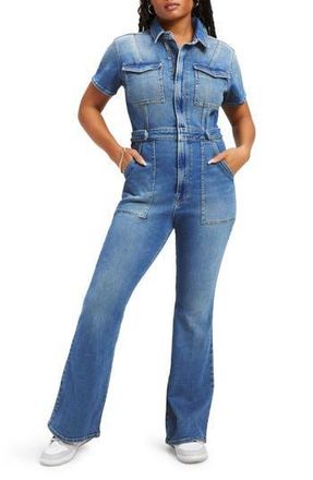 Good American Fit for Success Bootcut Jumpsuit in Blue274 at Nordstrom Rack, Size Medium