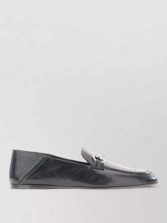 Gucci leather loafers metallic detail round toe