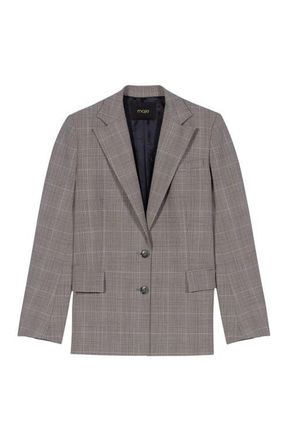 Maje Checked suit jacket in Grey at Nordstrom, Size 38 Eu