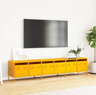 Berkfield Home TV Cabinet Mustard Yellow 202x39x43.5 cm Cold-rolled Steel