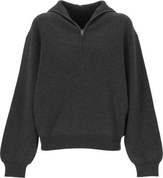 Balenciaga Truien & Vesten, Dames, Zwart, M, Wol, Back-to-Front High Neck Sweater