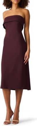 Steve Madden Roslynn Strapless Midi Dress in Chocolate at Nordstrom, Size X-Large