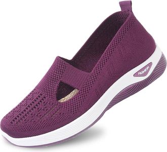 Generic Womens Summer Mesh Slip-On Sneakers, Round Toe Glitter Breathable Casual Shoes, Anti-Slip Comfort Walking Shoes, Lightweight Fashion Easy-On Flats