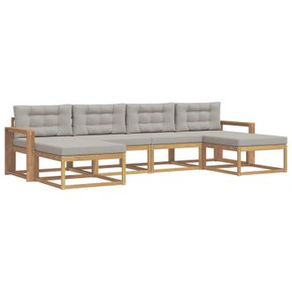 vidaXL Conjunto De Sof&aacute;s De Exterior 6 Pcs Blanco Y Gris Claro Vidaxl