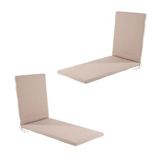 ED&Egrave;N JARD&Iacute; Pack de 2 cojines para tumbona olefin marr&oacute;n tostado 196x60x5 cm