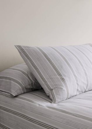 Mango Federa percalle di cotone righe contrasto 50x75 cm grigio - Home - 50x75cm - MANGO HOME