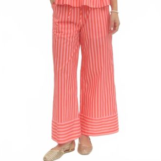 Entro Nicolette Striped Pants In Red/orange