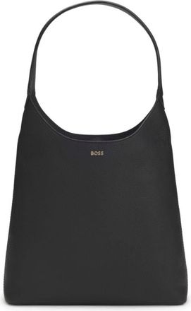 BOSS Logo-lettering hobo bag in leather