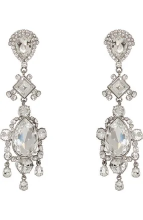 Balmain Brass and crystal pendant earrings in Silver at Nordstrom